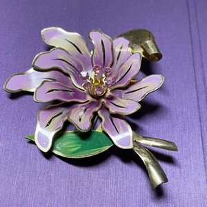 Vintage Lavender Floral Brooch